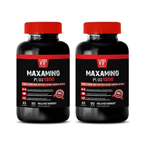 VIP VITAMINS Muscle Builder Supplements for Men, Recovery Pills - MAXAMINO Plus 1200 MG PRE & Post Workout - Amino Acid Capsules, 2 Bottles (180 Tablets) Cover