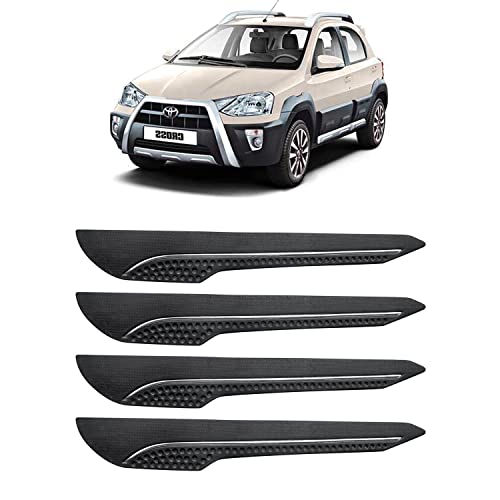 Image of AOSIS-Car Bumper Protector /Bumper Guard for Toyota Etios Cross with Single Chrome Stripe (4-Pcs)