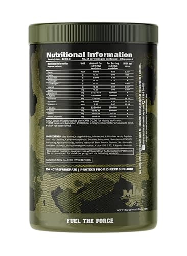 Image of Shotgun Pre-Workout | 360g (30 Servings) | 200mg Caffeine, 4000mg Beta-Alanine, 3000mg L-Arginine | Fruit Punch | Focus, Energy & Muscle Pump Booster for Men & Women