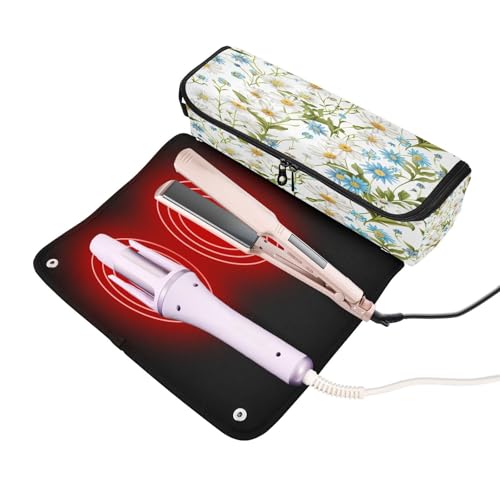 Bolsa de viaje y tapete resistente al calor para herramientas de cabello Beautiful Chrysanthemum, organizador para planchas, rizadores y accesorios de cuidado capilar miniatura 2