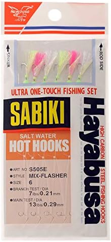 Hayabusa S-505E-6 Mix-Flash Sabiki Hot Hooks, Size 6