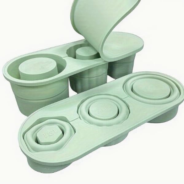 Eiswürfelform aus Silikon, stapelbar, faltbar, mit Deckel, BPA-frei, 2 Stück
