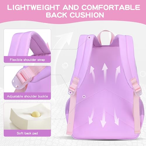 girl transparent casual rucksack,women's water-proof light packsack,pink junior high school, high school and college schoolbag,Suitable for 15.6-inch computer backpack.4