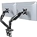 Price comparison product image Invision Dual Monitor Arm Mount  Ergonomic Height Assisted (Gas Powered) Full Motion Dual Arm Desktop Clamp PC Mount for 1727 Screens Adjustable Tilt Swivel VESA 75mm & 100mm Weight 2-6.5kg (MX300)