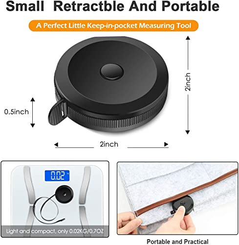 image for Bonbuilguy Retractable Measuring Tape for Body, Soft Tape Measure for 