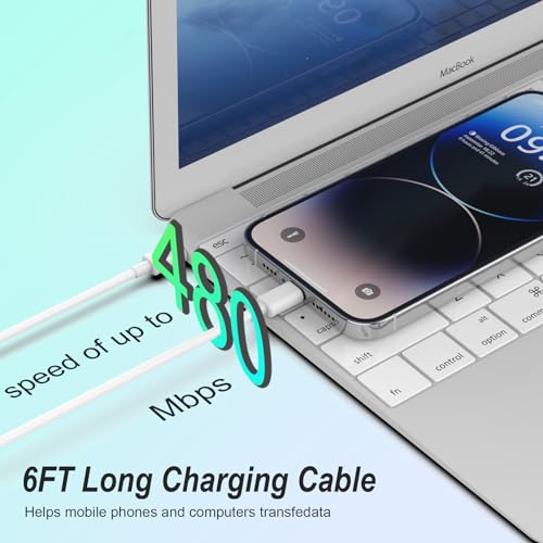 Image of iPhone Charger, 2 Pack 20W USB C Fast Wall Charger Block with 2 Pack 6 FT USB-C to C Cable for iPhone 17 16 15 Plus /Pro /Pro Max /iPad Pro /Air /Mini, Galaxy, AirPods Pro