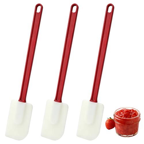 3 Pièces Spatules en Caoutchouc de Silicone, 25,5 x 5cm Spatule Silicone
