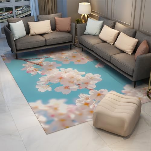 Tapis nature en fleurs cerisier 140x200 de qualité supérieure