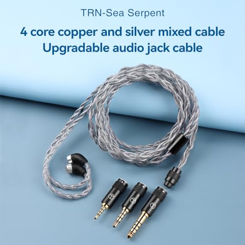 LEAUDIO TRN Sea Serpent 4 core Copper and Silver Mixed Cable Upgrade Earphone Cable 2.5mm/3.5mm/4.4mm (3jacks qdc no mic)