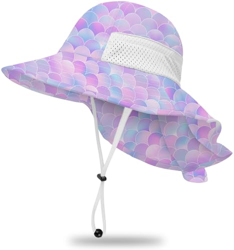 Image of Toddler Baby Sun Hat Kids Summer Beach Essentials Adjustable Beach Hats with Bucket Wide Brim for Boys Girls Age 0-14 Years