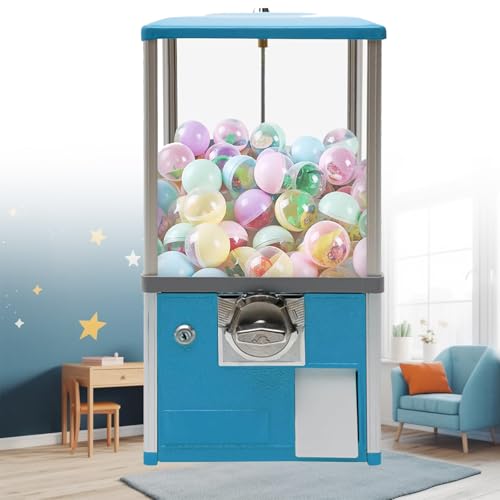 JJENXYYDS Mini Vending Machine,Dispenser Gumballs Machine,Small Business Gumball Vending Capsule Device,Prize Machine for Kids,for Party Shopping Mall Supermarket,Blue