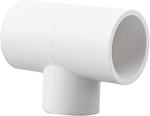 MroMax Reductor Tee PVC Pipe Fitting T-Shaped Connector 1 x 1 x 3/4-Inch ID Slip Fix Hold Corresponding Pipe White 1pcs