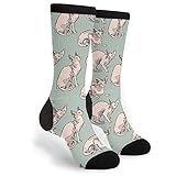 NGFF Sphynx Cats Men Women Funny Novelty Crew Tube Socks Gift
