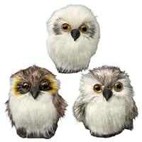MOUNTTU 3Pcs Stuffed Owl Plush Toy, Small Cute Stuffed Owl Toy Ornaments, Soft Fluffy Plush Animal for for Home Car Decoration, Kids and Women Gifts Animal Snowy