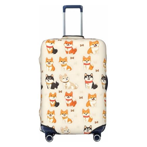 Luggage Cover Protector - Cute Puppy Cartoon Print Fit 22-24 Inch Suitcase Covers for Luggage