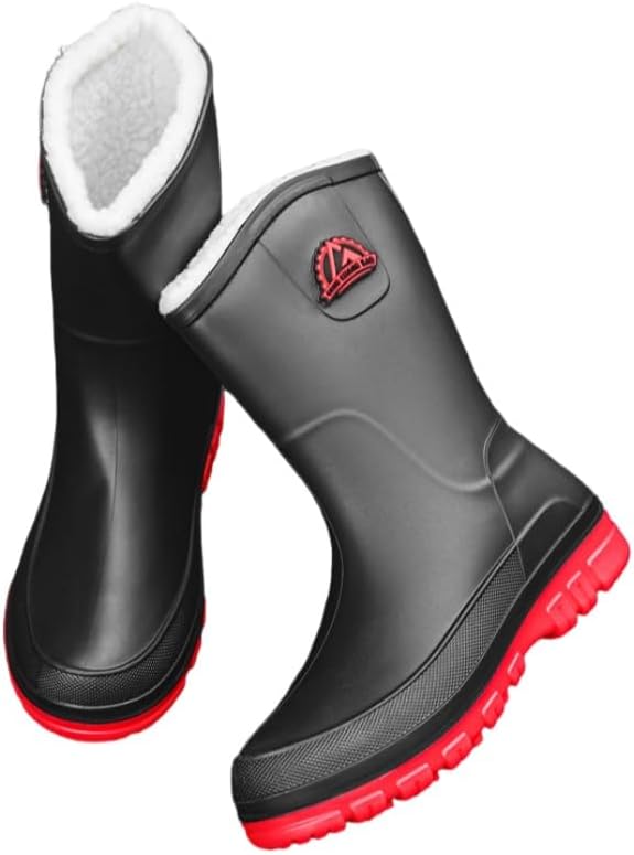 Men's large-sized fashionable waterproof boots - Anti-slip, mid-calf length, suitable for outdoor and fishing activities