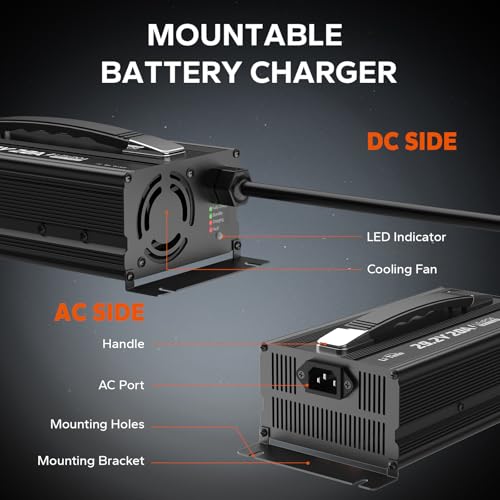 Image of LiTime 29.2 V 20 A Lithium Battery Charger Designed for 24V LiFePO₄ Battery, Fast, Smart & Safe Support 0V Reactivation and 4‑Stage Protection, Deep Cycle Rechargeable Batteries of Home, RV
