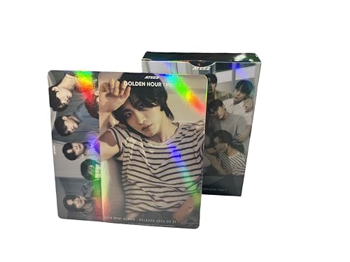 ATEEZ Álbum Tarjeta láser de hora dorada. 1 tarjeta fotográfica de 55 piezas ATEEZ...