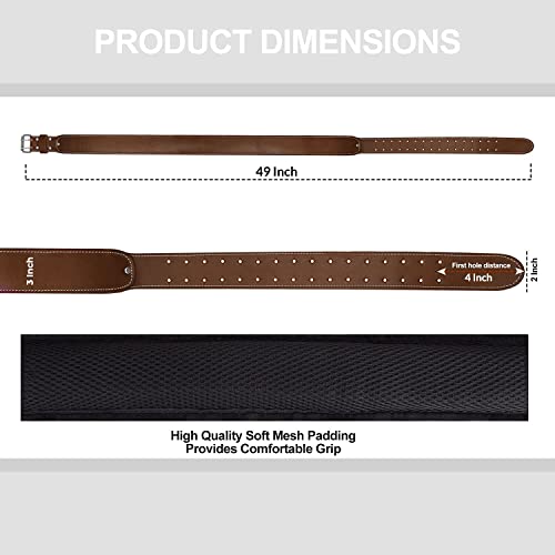 LAUTUS 3-Inch Tapered Padded Work Belt in Heavy Oiled Tanned Leather| 32-Inch to 45-Inch | Brown|4