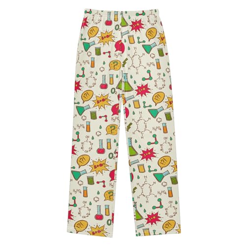 ZZXXB Funny Chemistry Experiment Boys Long Pants Soft Trousers Elastic Waist Kids Lounge Bottoms with Pockets S-XL