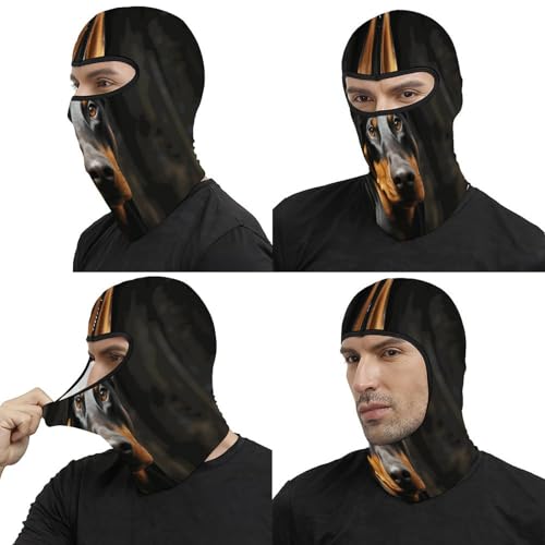 Máscara de esquí para hombres y mujeres con estampado Doberman, balaclava térmica, máscara facial para frío, equipo de motocicleta, máscara de invierno para mujeres y hombres miniatura 5