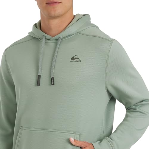 Image of Quiksilver Men's Regular Fit Active Performance Heavyweight Jacquard Mesh and Polar Fleece Pullover Hoodie (S-XL)