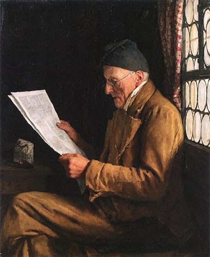 Cuadro de Albert Anker 60x90cm: poster sobre lienzo para decoración de dormitorio y salón