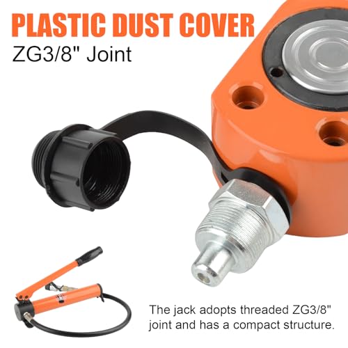 Image of HZLZRZ 10 Ton Hydraulic Ram Jack and Single Acting Lifting Cylinders, Porta Power Hydraulic Kit, Industrial Mini Cylinder, Stroke 0.43in (Jack /101)