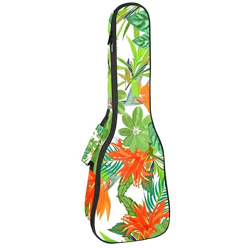 JRHEJTHH Durable Ukulele Bag Water Resistent Ukulele Case with Adjustable Shoulders for 21 23 24 inch Thick Padding Tropical Plant - Les Beatles, Paul McCartney, John Lennon, RIngo Starr, George Harrison JRHEJTHH Durable Ukulele Bag Water Resistent Ukulele Case with Adjustable Shoulders for 21 23 24 inch Thick Padding Tropical Plant