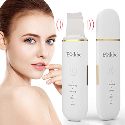 Ewilibe Ultraschallpeelinggerät Mitesserentferner Skin Scrubber Porenreiniger Gesicht Peeling Lifting Akne Mitesser Entferner Ionen Hautreiniger USB Charge