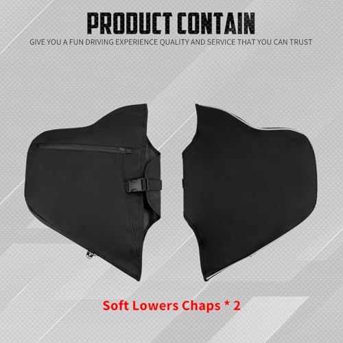 Soft Lower Chaps Protectores de Barra de Motor y Calentadores de Piernas para Harley Softail 2018 en adelante | Nylon duradero resistente al viento y escombros, con bolsillos de almacenamiento miniatura 6