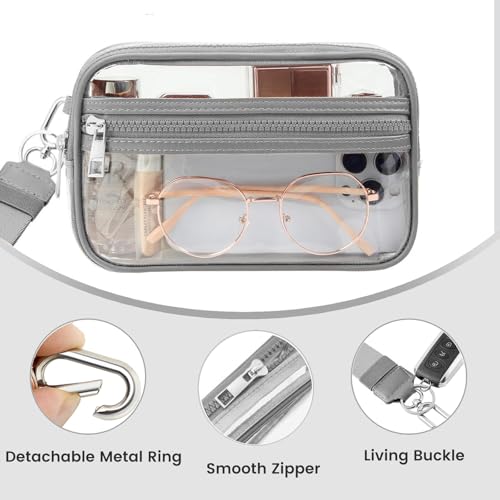 Image of Clear Wristlet Stadium Approved Clear Bag Wallet Transparent Purse for Concerts Sports Events