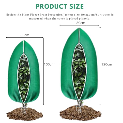 Plant Covers,Plant Frost Protection,Plant Covers for Winter,Plant Protection Fleece,Plant Frost Protection Covers with Zipper and Drawstring Resistant - Image 2