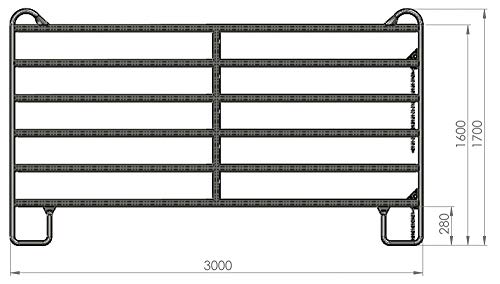 Kerbl Panel - Zaunelement 3,0 m mit Schnell-Kettenverschluss