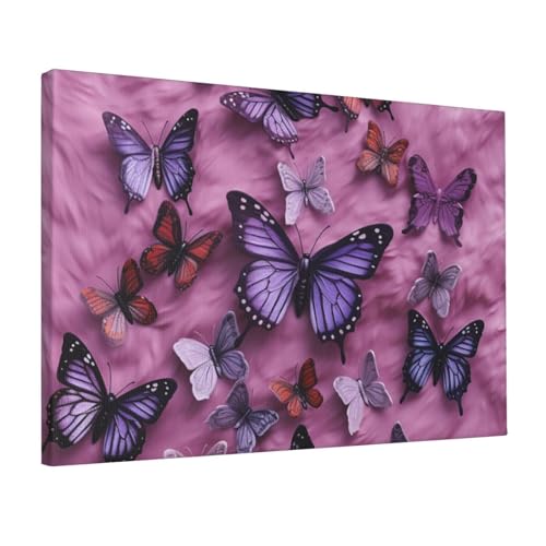 Décoration murale papillons violets pour habiller un salon ou bureau vide