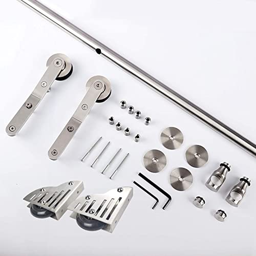 Kit de herrajes para escalera deslizante de biblioteca en acero inoxidable premium para salón 6