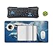Cute Dolphins Desk Mat Non-Slip Laptop Writing Pad Large Keyboard Mousepad with Rubber Base 23.6