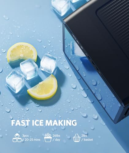 Image of Antarctic Star Clear Ice Cube Makers, 9 Pcs 1.6 inch Large Clear Ice Cubes /Hour, 24H Timer, Self-Cleaning, 5 Ice Cube Sizes for Cocktails, Whiskey & Bourbon, Perfect for Home bar, Kitchen & Party