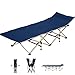 Krzesło rozkładane Dorośli Składane łóżko kempingowe Leżak Leżak Przenośne łóżko dla gości - kemping, podróżowanie i wylegiwanie się w domu, waga do 200 kg (kolor: niebieski)