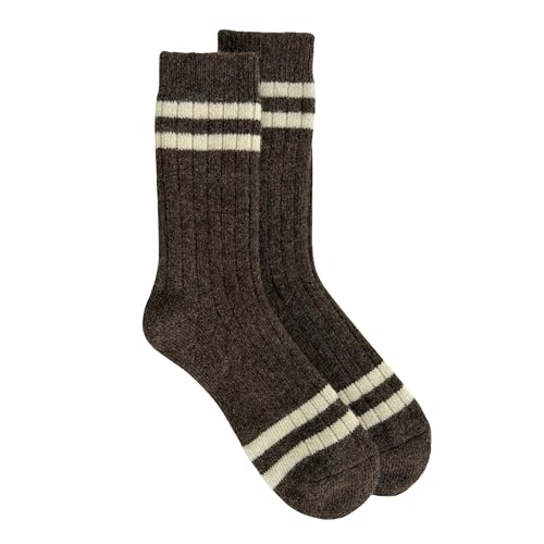 Image of 92% Merino Wool Socks Crew Cozy Heavyweight Home Travel Outdoor Super- Soft Socks, 100% Made in Mongolia