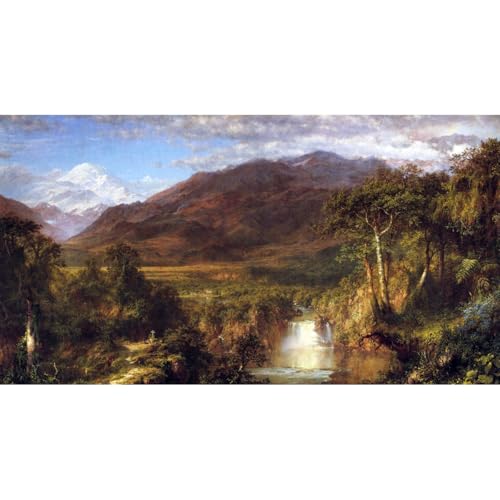 Toile roulée Heart of The Andes signée Frederick Edwin Church, reproduction haut de gamme