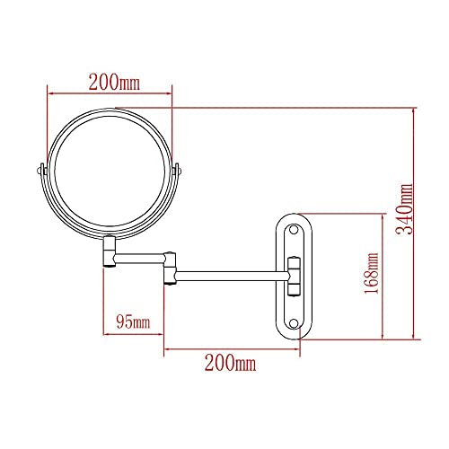 Miroir de maquillage extensible AMUCK à loupe 7X et double face orientable en laiton chromé - 7