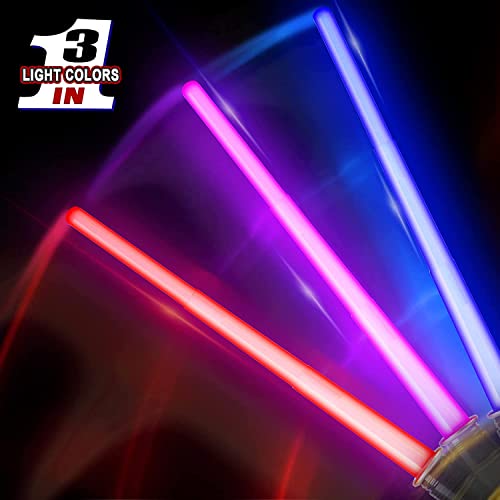 Liberty Imports 12 Pack: Led Light Up Sabers Set - Color Changing Motion Sensitive Retractable Swords With Fx Sound Effects For Themed Parties, Bulk Party Favors And Cosplay #TOP4