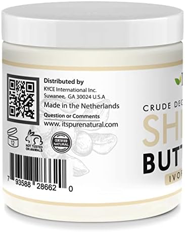 It's Pure Natural -World's First Crude Degummed African Ivory Shea Butter (8 oz) – 100% Pure & Natural Body Butter for Dry, Cracked Skin, Eczema, Stretch Marks & Anti-Aging