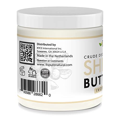 It's Pure Natural -World's First Crude Degummed African Ivory Shea Butter (8 oz) – 100% Pure & Natural Body Butter for Dry, Cracked Skin, Eczema, Stretch Marks & Anti-Aging