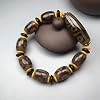 N/B Tibetan Old Agate Three Eyes Nine Eyes Dzi Bead Bracelet