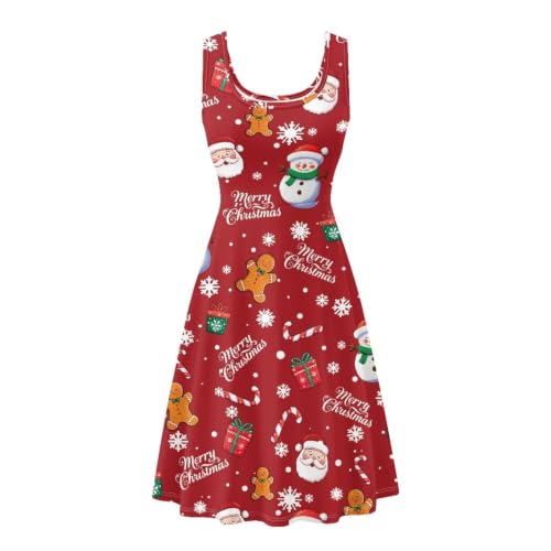 Image of Dreaweet Casual Sleeveless Dresses for Women Girls, Round Neck Tank Dresses with Pockets Summer Sundress Size XS-4XL