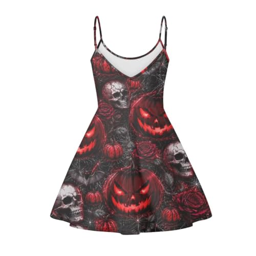 Image of Women's Spaghetti Strap Dress Summer Casual Swing Sundress Girls Beachwear Swing Mini Dress