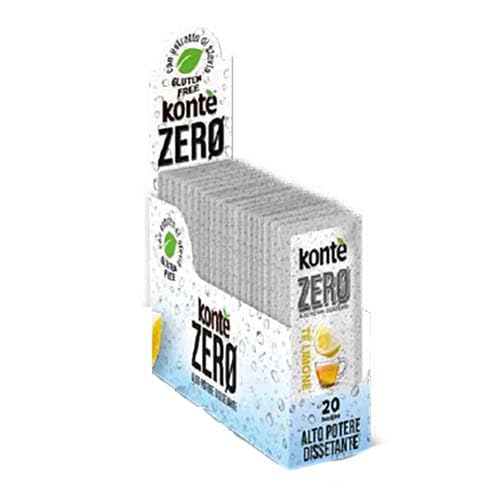 KONTE ZERO DRINK TE' AL LIMONE - 40 Bustine Monodose di Preparato istantaneo per Bevanda ICE TEA LIMONE con Estratto di Stevia e Vitamina C - Zero Calorie - Zero Zuccheri - Gluten Free -