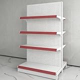 Scaffale gondola configurazioni multiple--Questo scaffale gondola supermercato include versioni doppia faccia e testata.